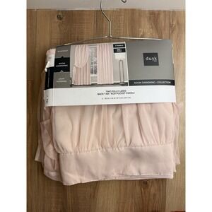 Dusk Blush Pink Blackout Window Curtain Two Panel 38in by 96 in Back Tab